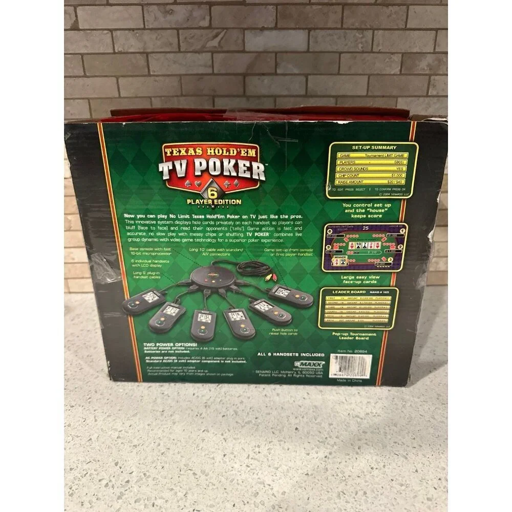 Texas Hold Em TV Poker 6 Player Edition‎ Plug N Play Video Game System Open Box